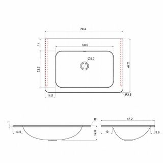 Раковина Vincea 80 VCB-2VP800G Серая