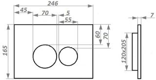 Кнопка смыва Ceruttispa CR04RG розовое золото