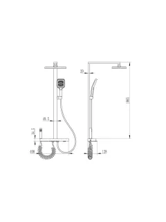Душевая стойка CERUTTISPA MAURO черный