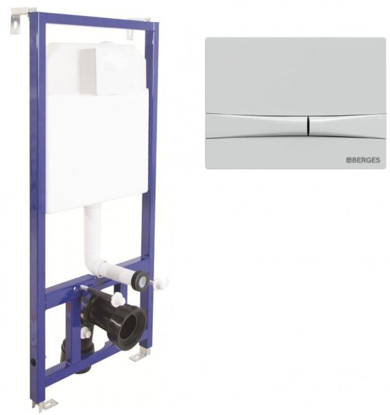 Инсталляция для унитаза Berges Novum F1 с кнопкой белый 040250