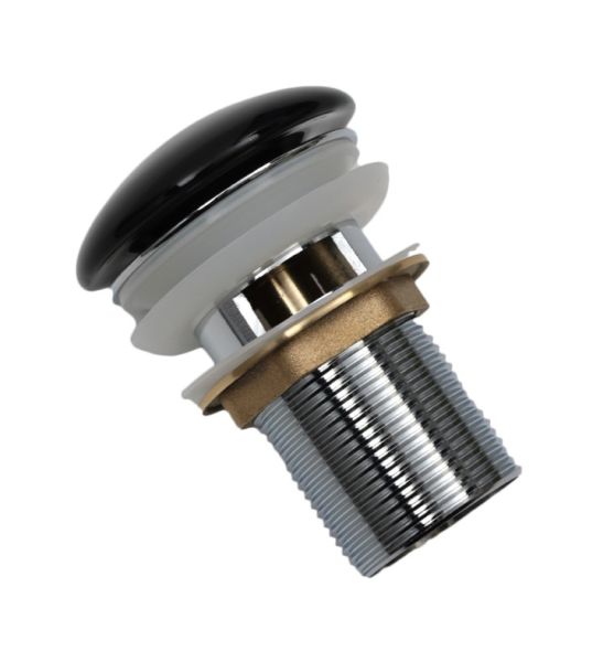 Донный клапан Melana MLN-335300B с переливом чёрный