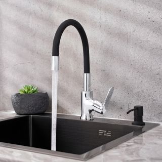 Смеситель для кухни РМС SL123BL-016F-1 хром/чёрный