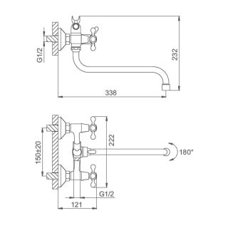 Смеситель для ванны Splenka S81.221 хром