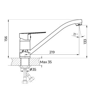 Смеситель для кухни Knotlor KN-12, хром