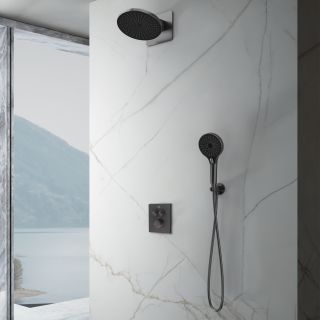 Душевой комплект Vincea Inspire VSFW-3I21MT5GM встраиваемый, термостатический, двухрежимный, вороненая сталь