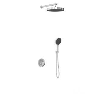 Душевой комплект Vincea Inspire VSFW-3I22MT2GM встраиваемый, термостатический, двухрежимный, вороненая сталь