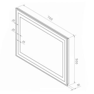Зеркало Maretti Aria AR147050P16EL 70x50 см