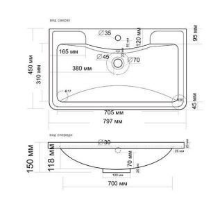 Раковина для мебели Style Line Атлантика 80 ЛС-00000616