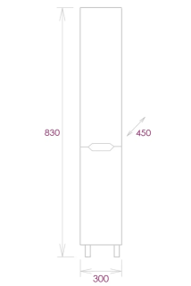 Пенал напольный Onika Айленд 403081 30см белый
