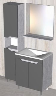 Тумба под раковину Stella Polar Абигель 65см серый/цемент SP-00001079