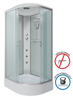 Душевая кабина Niagara NG-33974-14LG с гидромассажем 90x70см серебро/матовое