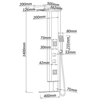 Душевая панель Black&White Gravity 028000 белый матовый/чёрный матовый