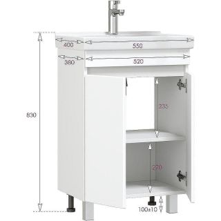 Тумба под раковину напольная Onika Милтон Квадро 105561 55 см белый