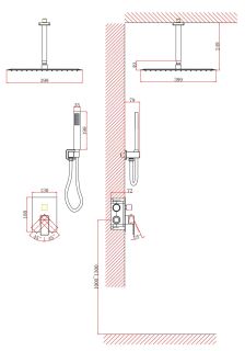 Душевая система DQ Bayern.Liszt DA1515805A19 чёрный