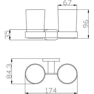 Стакан для зубных щеток Rav Slezak Yukon YUA0202 двойной Хром