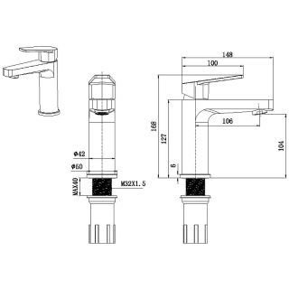 Смеситель для раковины Allen Brau Eclipse 5.E1001-31 чёрный матовый