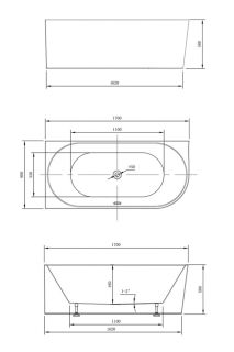 Акриловая ванна Vincea VBT-402-1700R 170 x 80 см