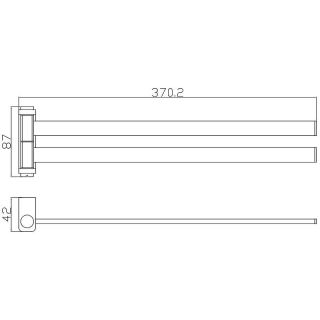 Полотенцедержатель Rav Slezak Nil NLA0602MG двойной поворотный Сатин