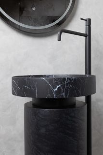 Раковина накладная Armadi Art Sole Corian 801-NM 40 см Nero Marquina