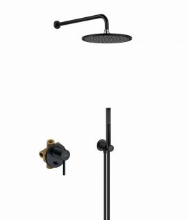 Душевой комплект Kludi Bozz 387363976 со смесителем чёрный матовый