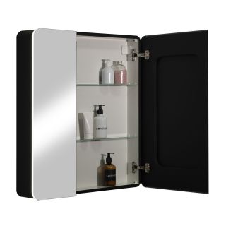 Зеркало-шкаф Reflexion Black 76 RF2002BL с  подсветкой 76х85