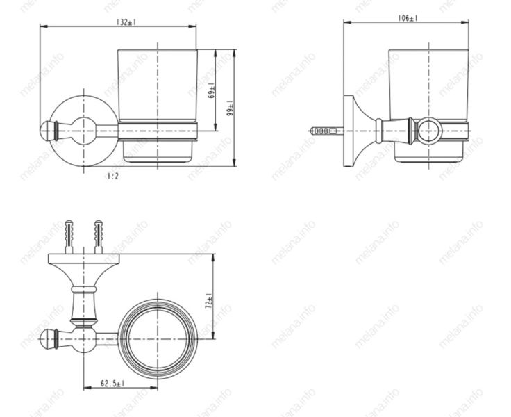 Стакан Melana MLN-821010 золото