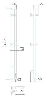 Электрический полотенцесушитель Larusso Прайм дуэт П3 8x120см белый матовый 4670078536310