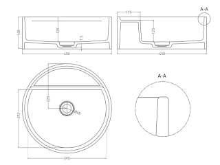 Накладная раковина Salini Armonia Top 02 S-Stone 130126M 45см белый матовый