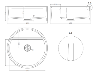 Накладная раковина Salini Armonia Top 02 S-Sense 130117G 45см белый глянцевый