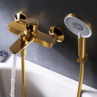 Смеситель для ванны и душа Am.Pm X-Joy F85A15099 золото