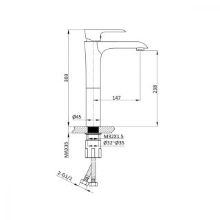Смесители для раковины Vincea Esse VBF-1E2CH хром