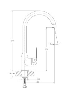 Смеситель для кухонной мойки RUSH Fiji (FI1835-23)