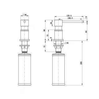 Дозатор Reflexion Arno RX3005GD для моющего средства брашированное золото