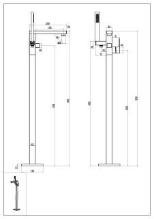 Смеситель напольный Boheme QUBIC Matt Gold матовое золото