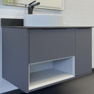 Тумба с раковиной Comforty Джанкой 00-00013694 90 см Антрацит