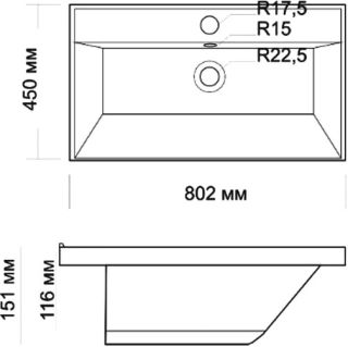 Мебельная раковина Madera Classica 4627173210188 80см белый