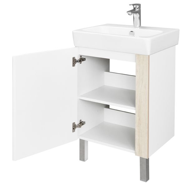 Тумба под раковину Акватон Кантри 55см белый/дуб Верона 1A257601AHB20