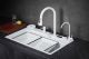 Многофункциональная кухонная мойка Savol S-SC002W с водопадом 75см белый