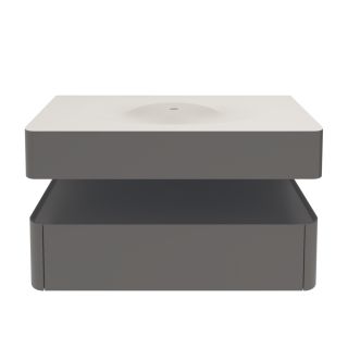 База под раковину Vincea Caprice 1000 подвесная, 1 выкатной ящик soft-close, серый матовый
