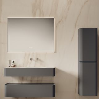 База под раковину Vincea Caprice 1000 подвесная, 1 выкатной ящик soft-close, серый матовый