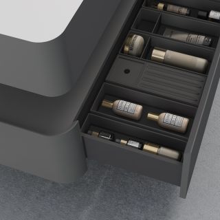 База под раковину Vincea Caprice 1200 подвесная, 1 выкатной ящик soft-close, серый матовый