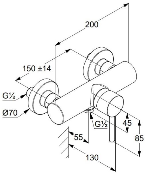 Смеситель для душа Kludi Bozz чёрный матовый 388313976