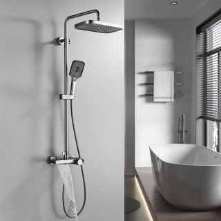 Душевая стойка Rose R1896T-6 с термостатом пепельный