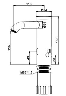 Сенсорный смеситель для раковины Swedbe Europe 6010 с ручной регулировкой температуры воды хром