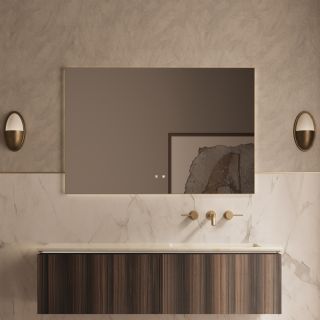 База под раковину Vincea Luxe 1400 подвесная, 2 выкатных ящика soft close, шпон натуральный орех