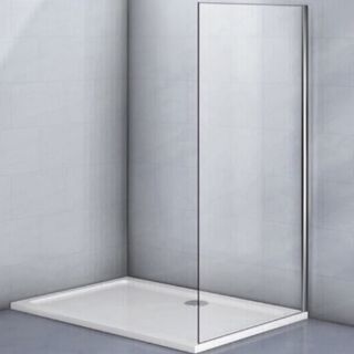 Боковая панель Veconi KP-11, 900х1950 хром, стекло прозрачное
