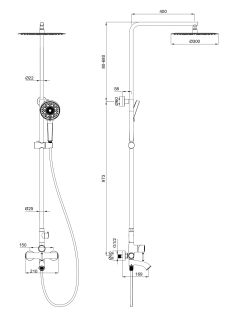 Душевая стойка Wonzon & Woghand Tor WW-88047073-BGM тёмный графит