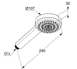 Душевая лейка Kludi Dive S 6881039-00 чёрный матовый