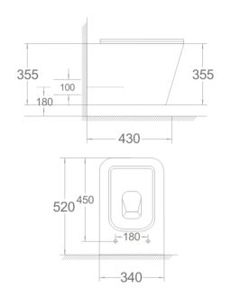 Унитаз подвесной Agger AT04100 безободковый сиденье с микролифтом
