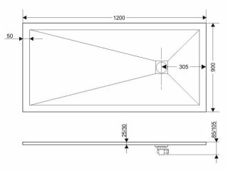 Душевой поддон Grossman Strong GR-S190120Q 120x90см белый